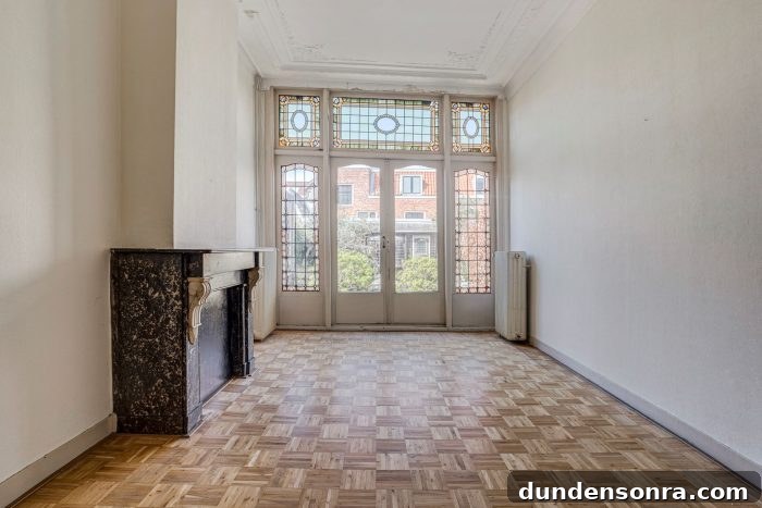 A room with a wood floor