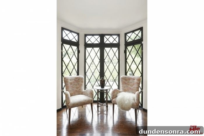 Diamond Pane Windows in a Tudor Home in Los Angeles