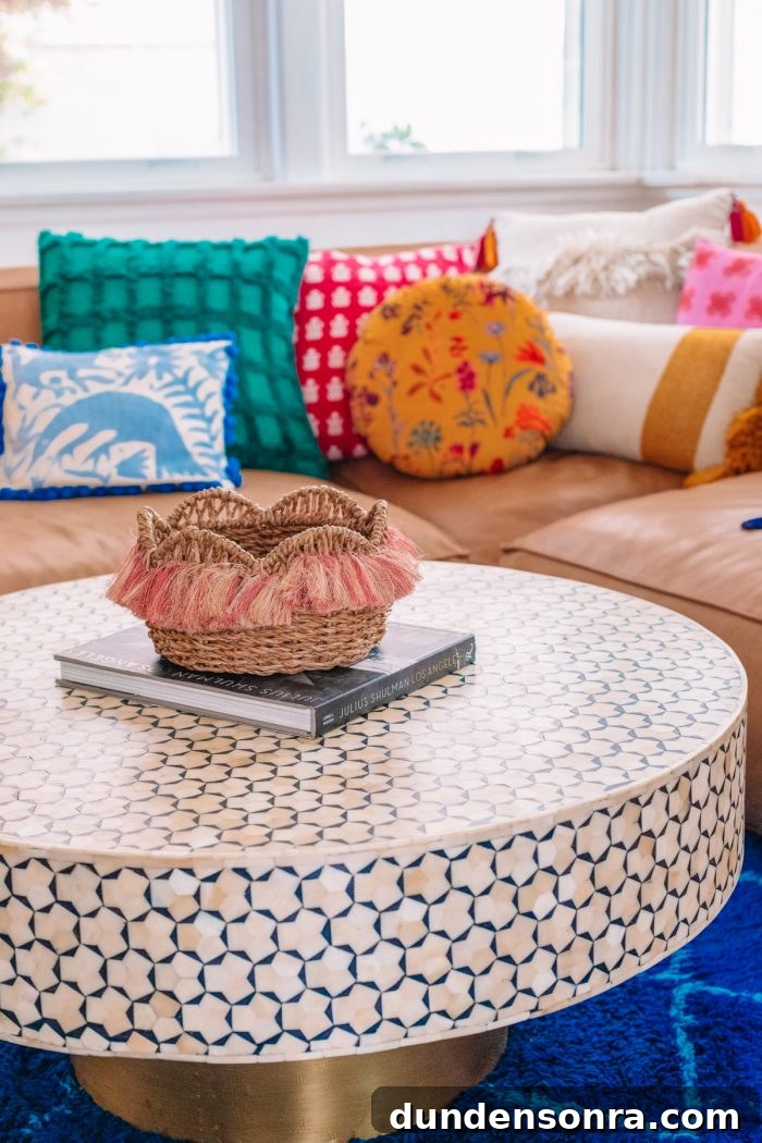 Bone-Inlay Moroccan Coffee Table