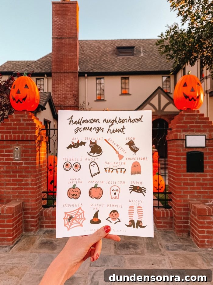 Neighborhood Halloween Scavenger Hunt FREE Printable