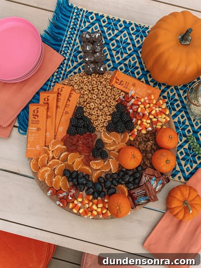Jack-O-Lantern Halloween Toddler Snack Board