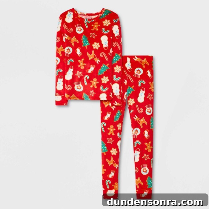 red christmas cookie pajamas