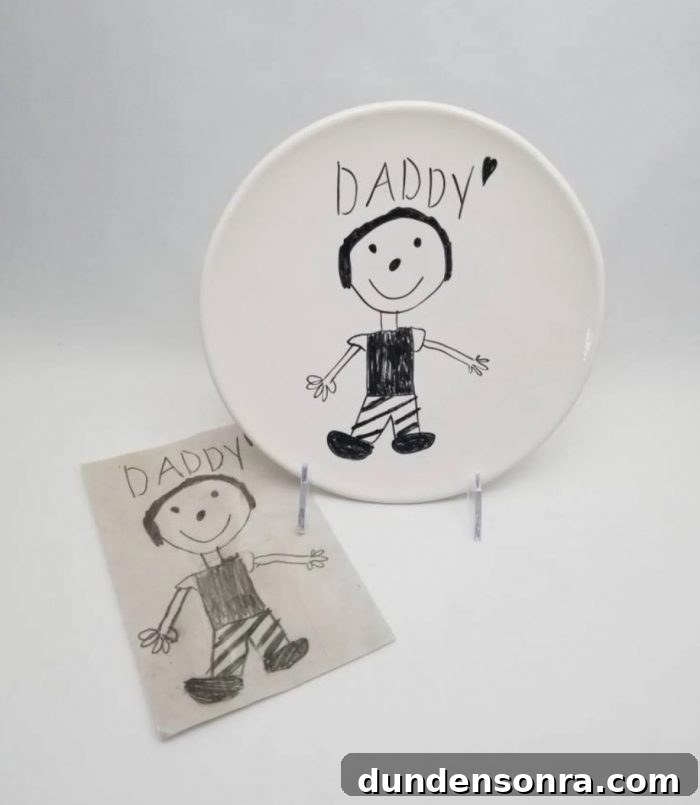 custom plate with child's drawing on it!