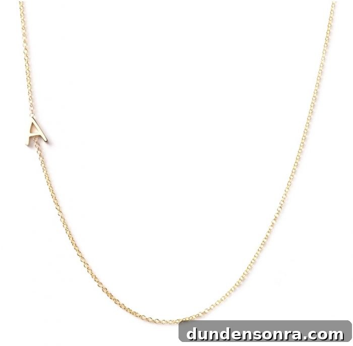 Asymmetrical initial necklace, comes in different colors!