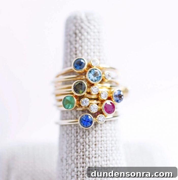 Birthstone stacking rings, can add more for meaningful life events
