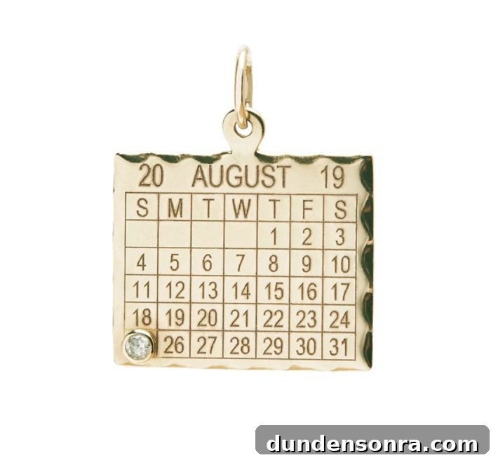 Important date calendar charm, simple yet beautiful!