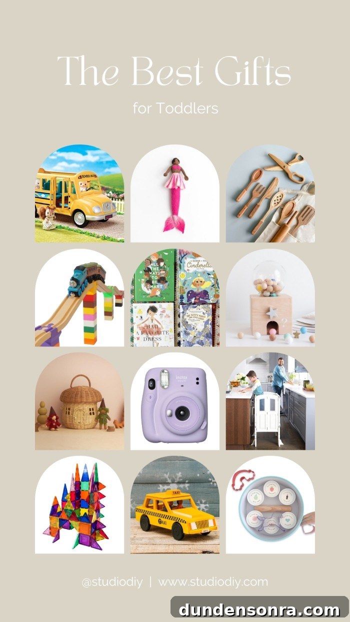 Top Toddler Gift Ideas Parents and Caregivers Will Love 2 Photo collage of toys and gifts for toddlers