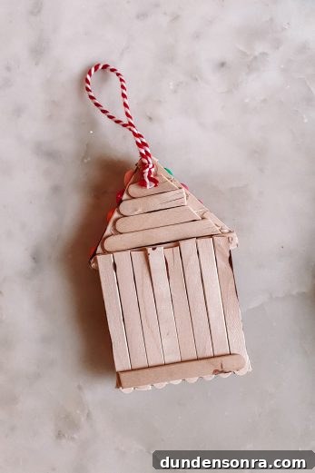 A wooden house ornament 