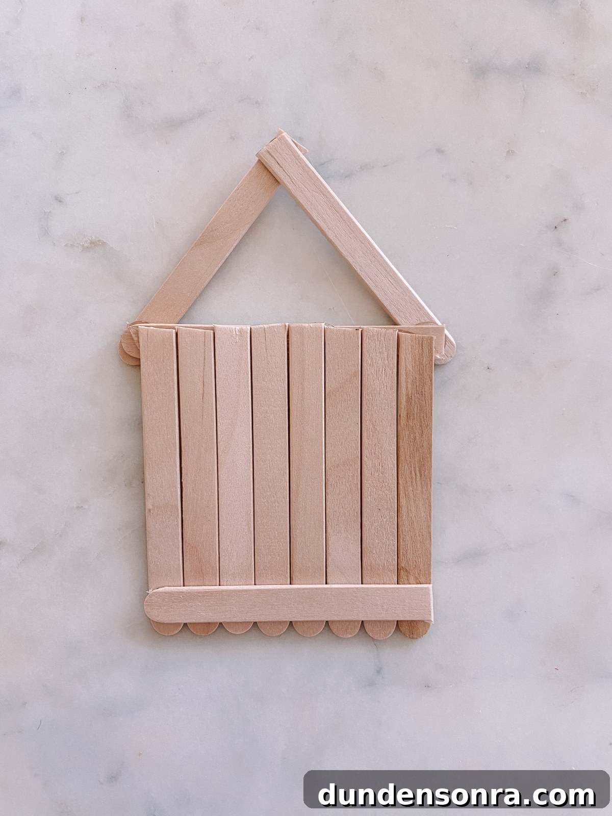 DIY Popsicle Stick Gingerbread House Ornaments