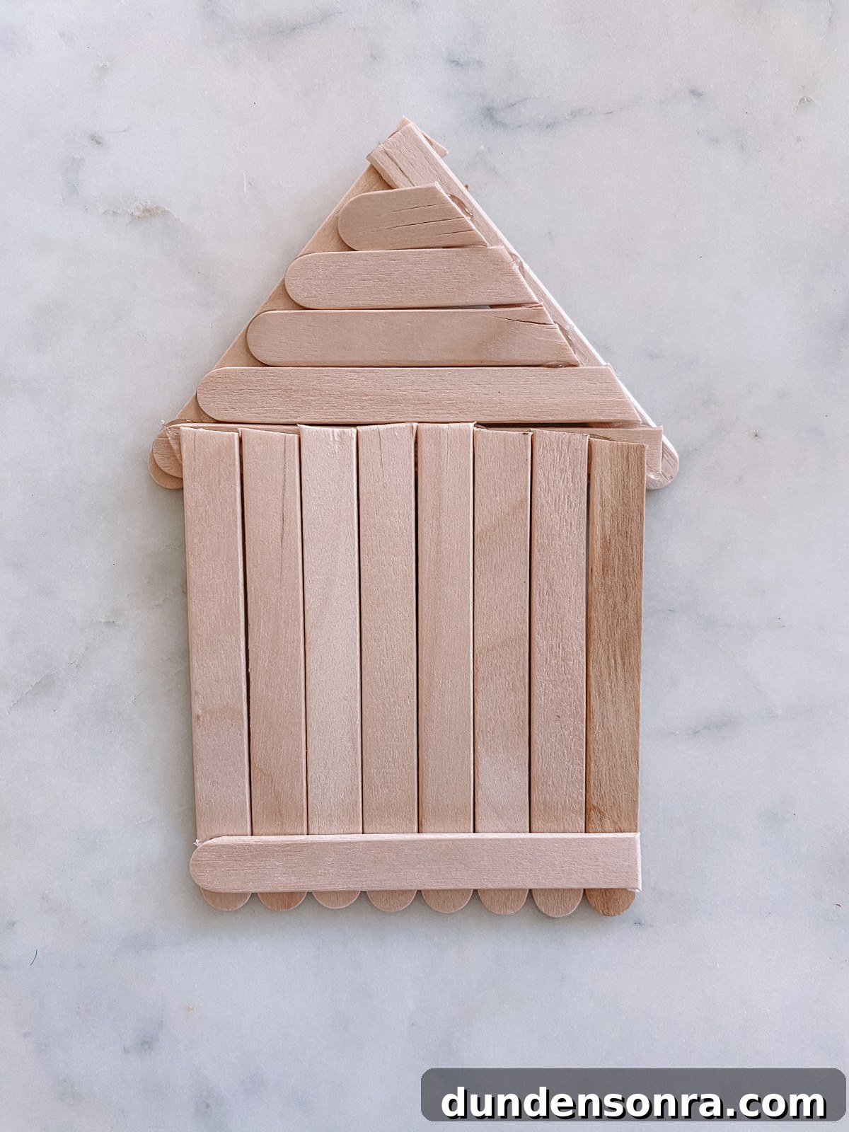 DIY Popsicle Stick Gingerbread House Ornaments