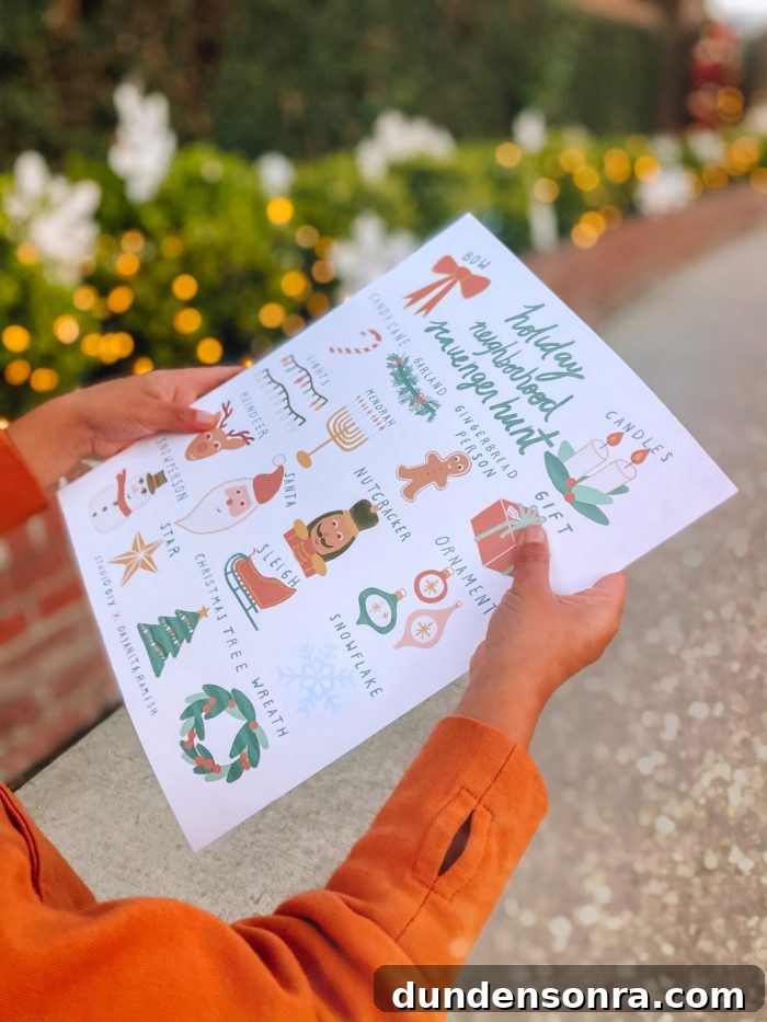 Neighborhood Holiday Scavenger Hunt (Free Printable!)