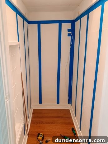 Painter's Tape Wallpaper Grid