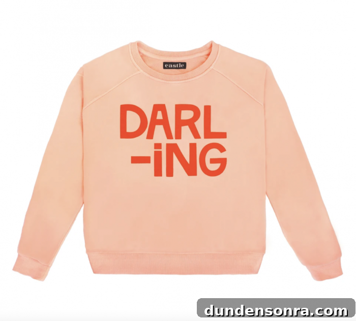 A sweatshirt with the word darling