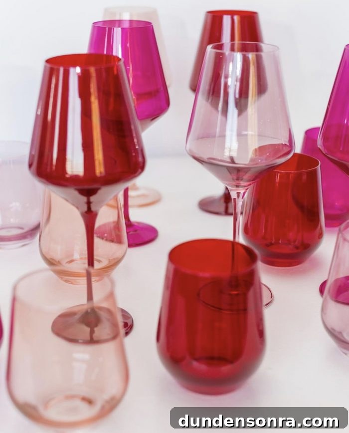 Colorful Glassware for Valentines Day