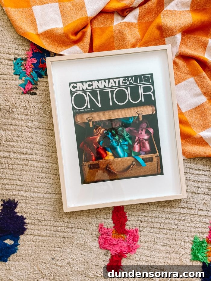 Ballet Poster Framed on a Rug