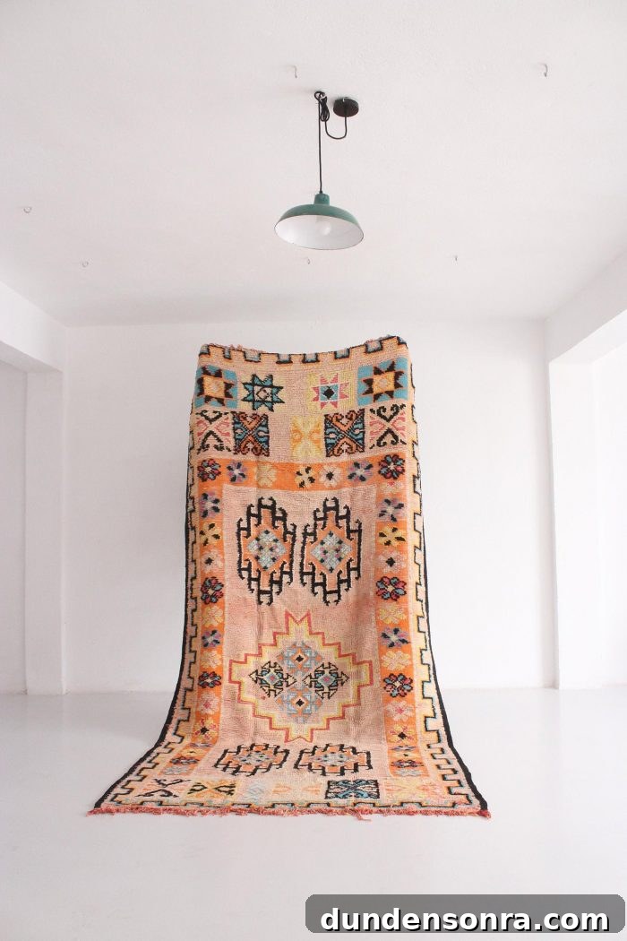 Vintage Peach Boujaad Rug