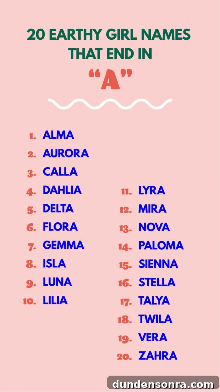 Girl Names That End in A: Beautiful Baby Name Ideas 6 Earthy Girl Names That End in A