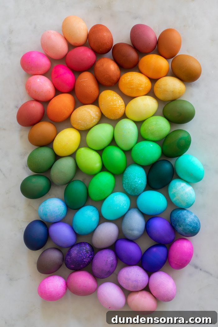 Rainbow colored eggs
