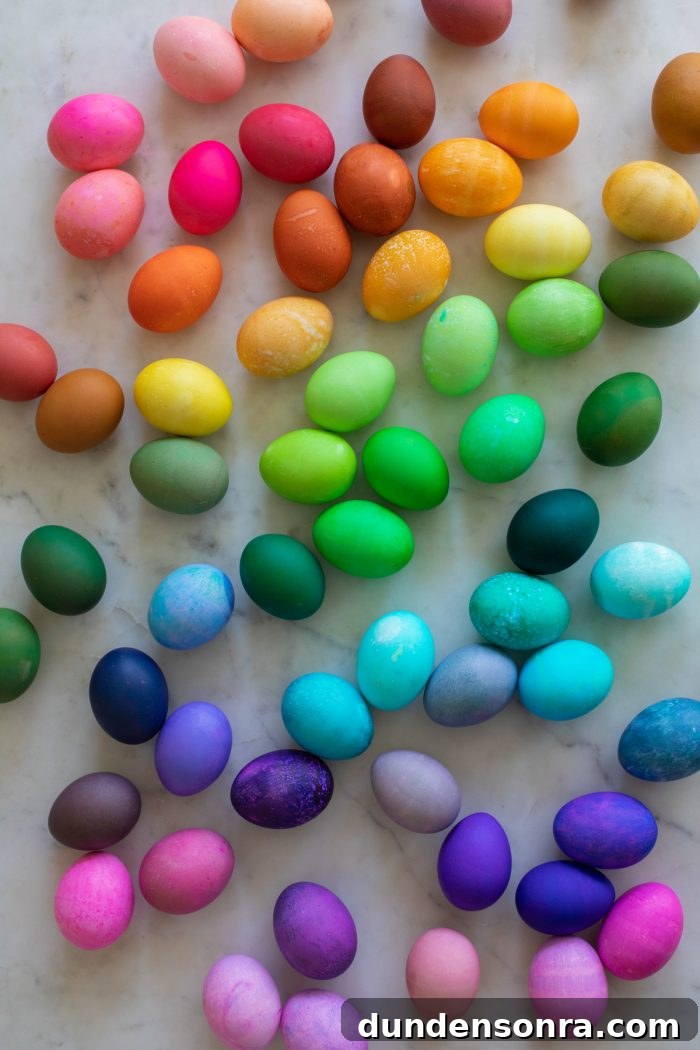 Rainbow colored eggs