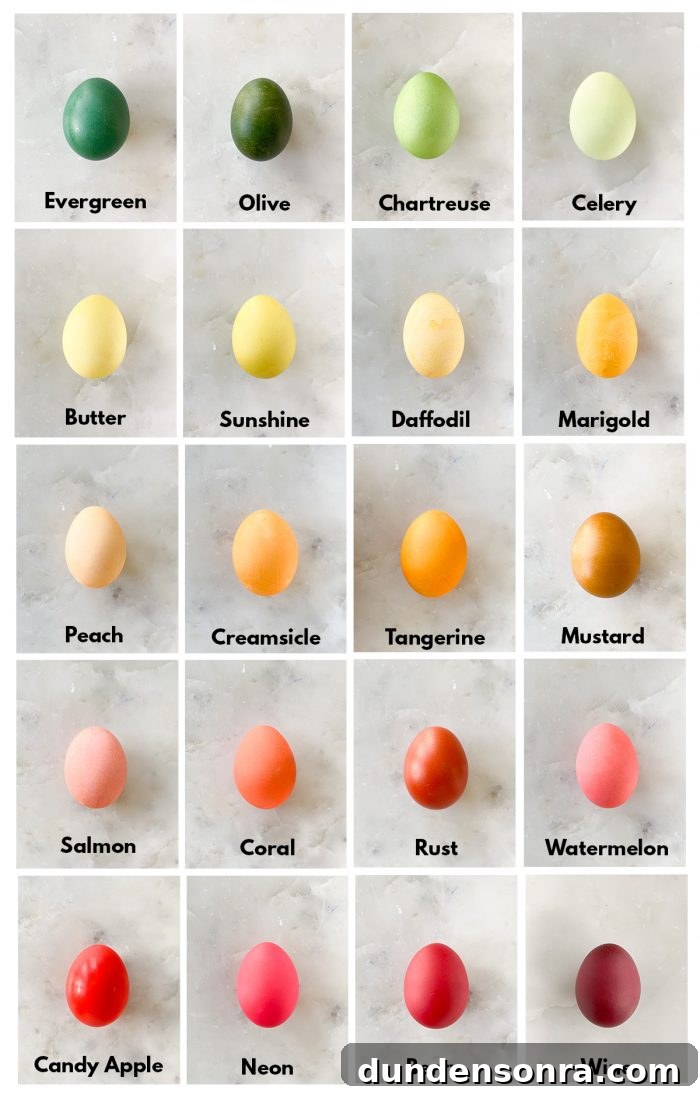 Eggs colored in yellows and pinks