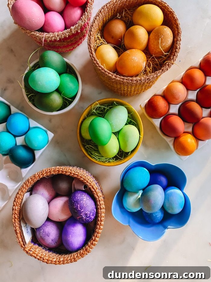 Rainbow colored eggs