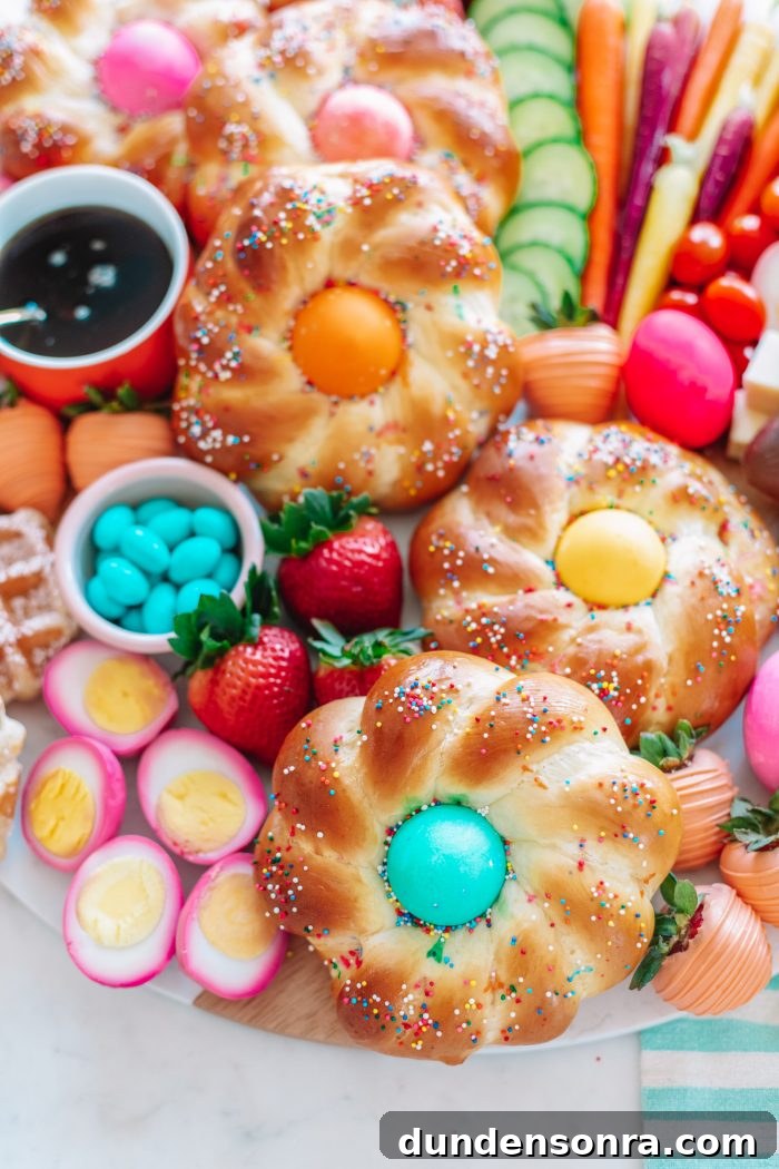 Easter Brunch Charcuterie Board Ideas and Styling Tips 8 Food on a plate, with Easter bread