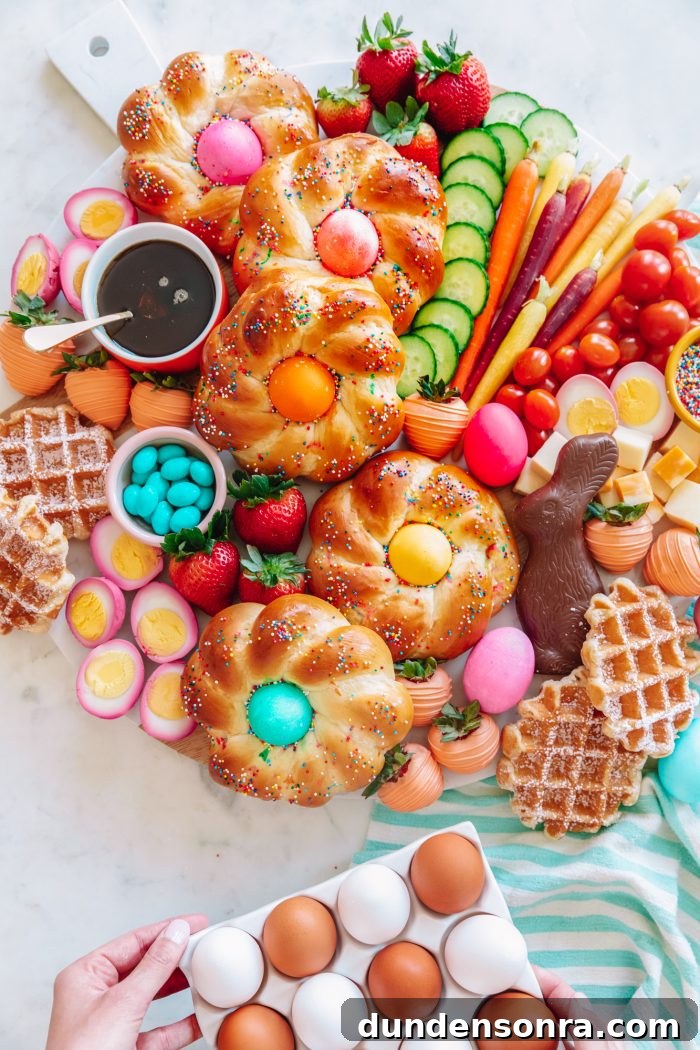 Easter Brunch Charcuterie Board Ideas and Styling Tips 9 Easter food on a table