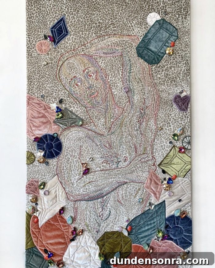 Artists I Love: Volume 3 — New Discoveries & Featured Picks 17 Michael Birch Pierce Embroidered Portrait on Velvet
