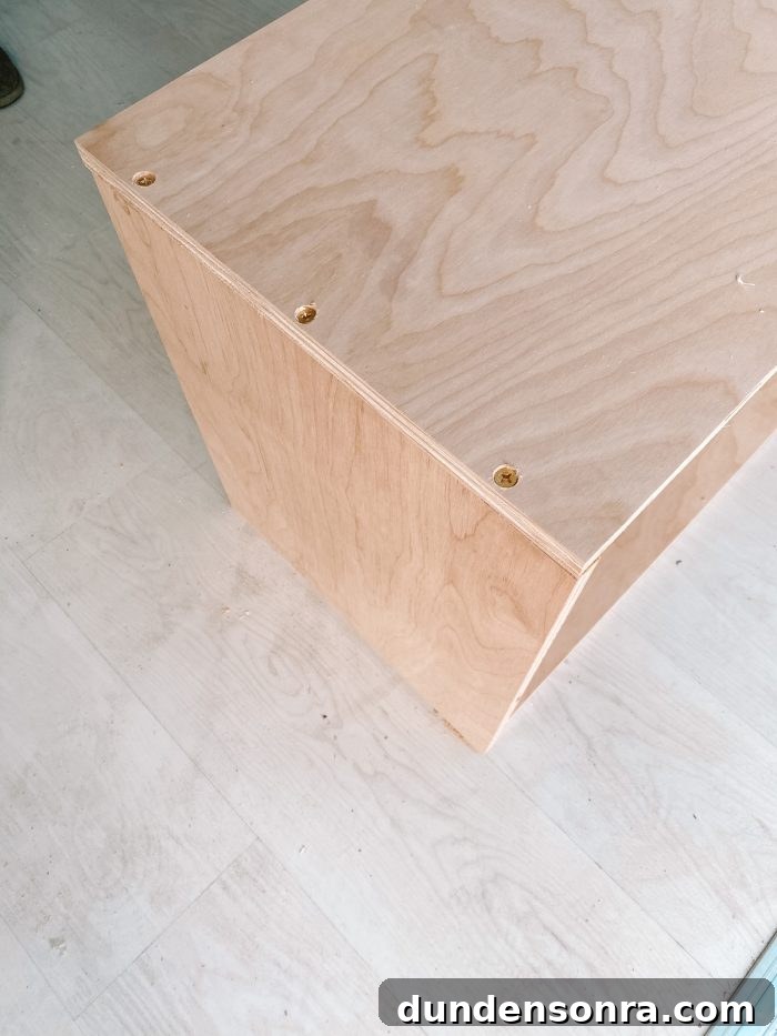 A wooden shelf close up