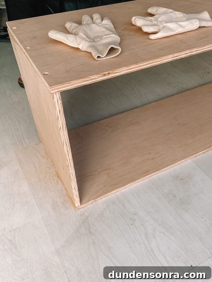 A wooden shelf