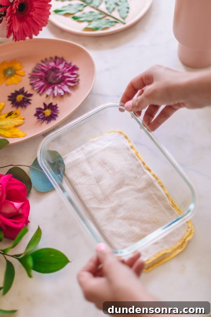 Quick Method to Press Flowers in Under 2 Minutes + DIY Keepsake Frames 10 Flattening Flowers for Pressing with Heavy Dish