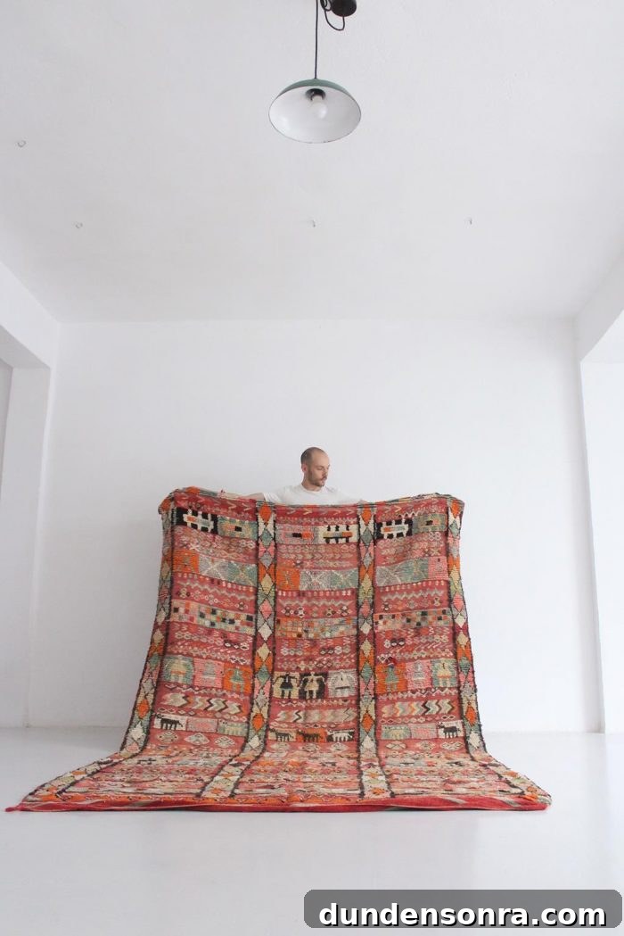 Patterned Vintage Moroccan Rug