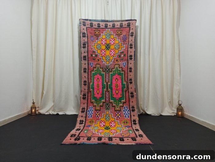 Vintage Colorful Berber Rug