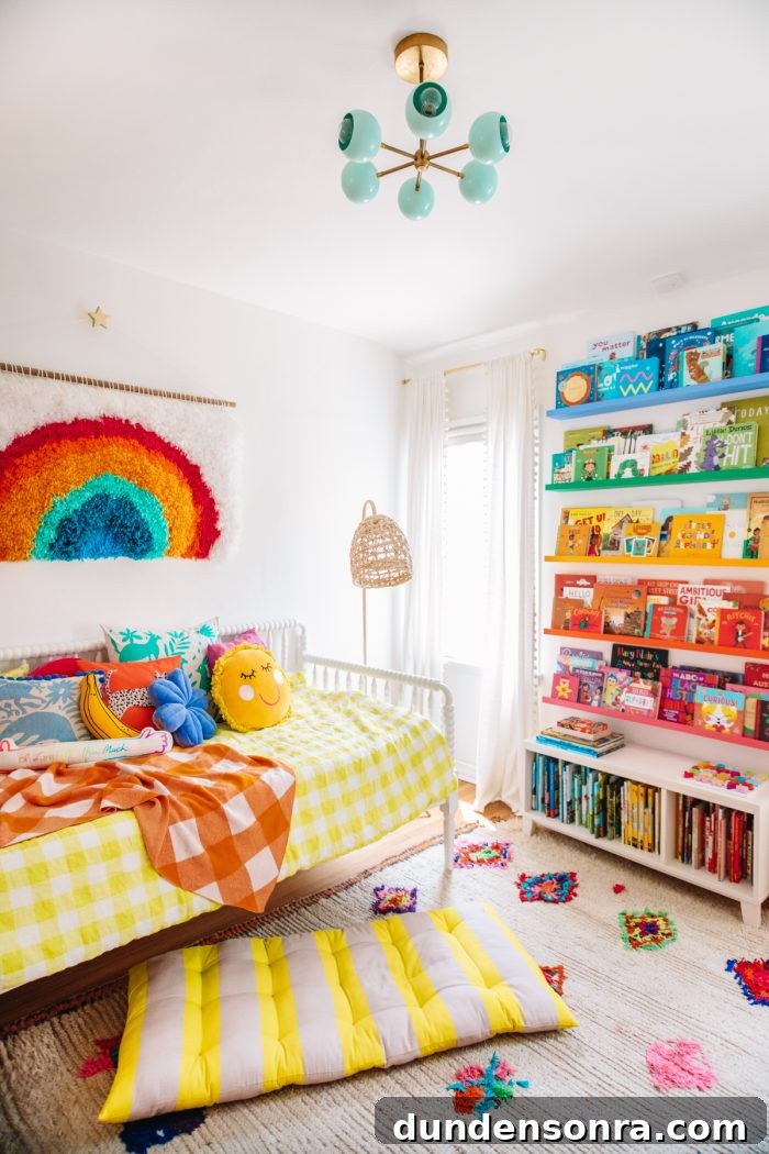 Arlo’s Colorful Big-Kid Bedroom Ideas 5 A colorful bedroom with a daybed and bookshelf