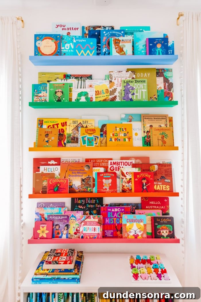 Arlo’s Colorful Big-Kid Bedroom Ideas 6 Rainbow bookself