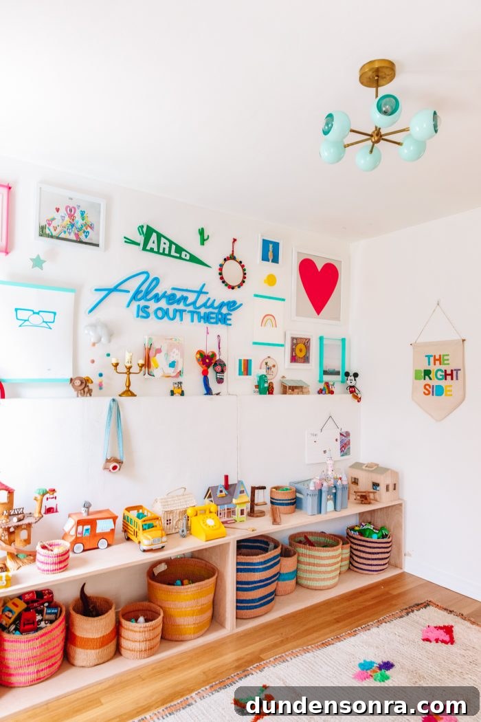 Arlo’s Colorful Big-Kid Bedroom Ideas 9 A colorful room with a decorations and storage