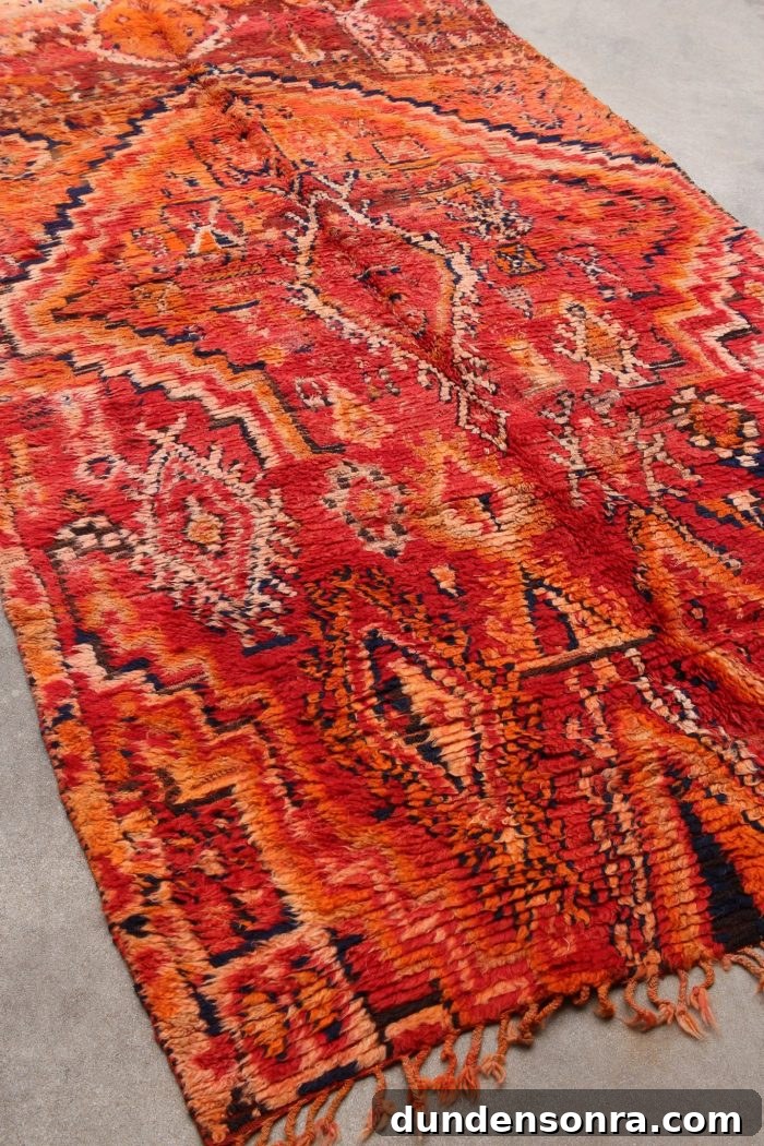 Orange Boujad and Azilal Rug