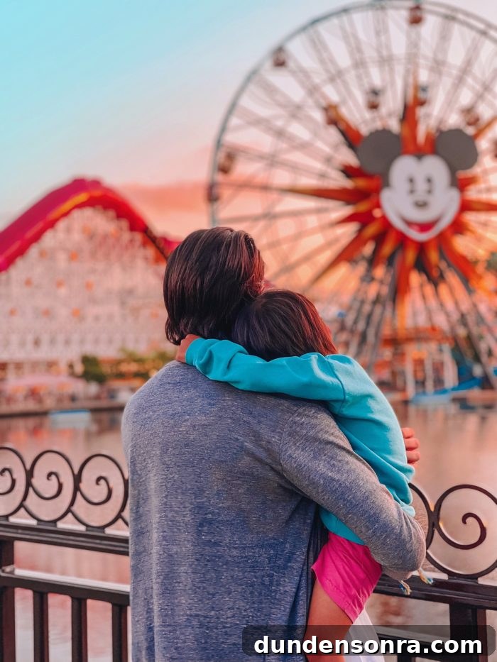 Dad and Son at Pixar Pier Disney California Adventure