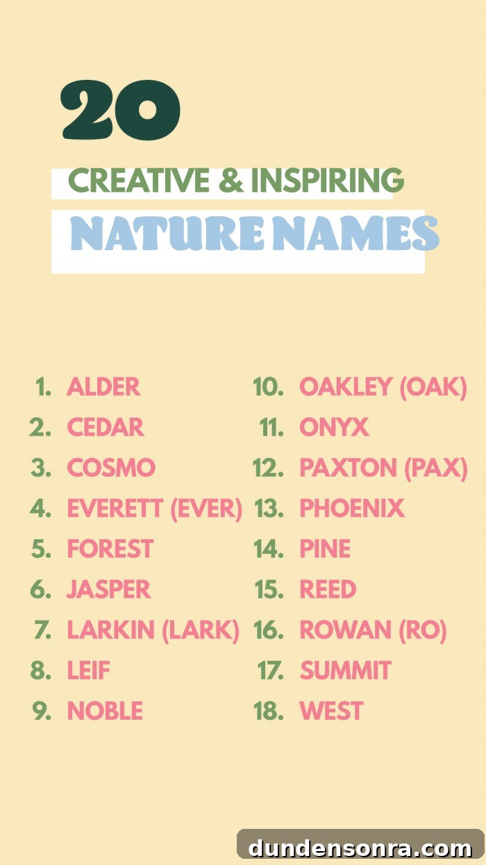 A List of Unusual Nature Names