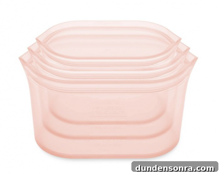 Pink Reusable Zip Bags for Food Storage