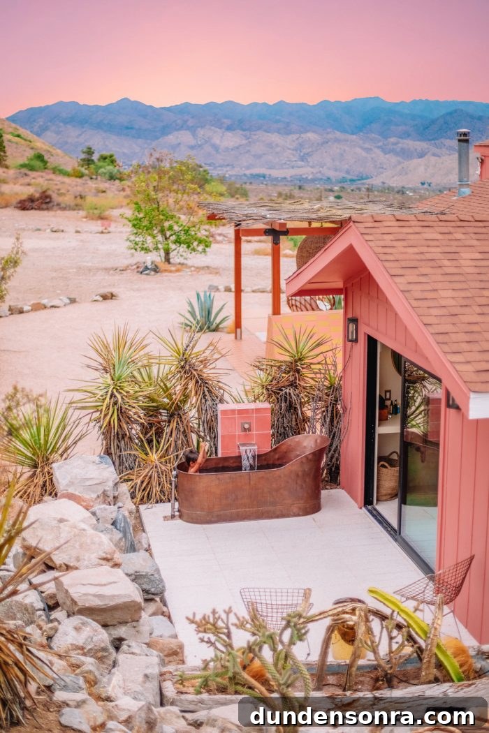 Top Things to See and Do in Joshua Tree & Yucca Valley 19 Outdoor bathtub at Oeste in Yucca Valley