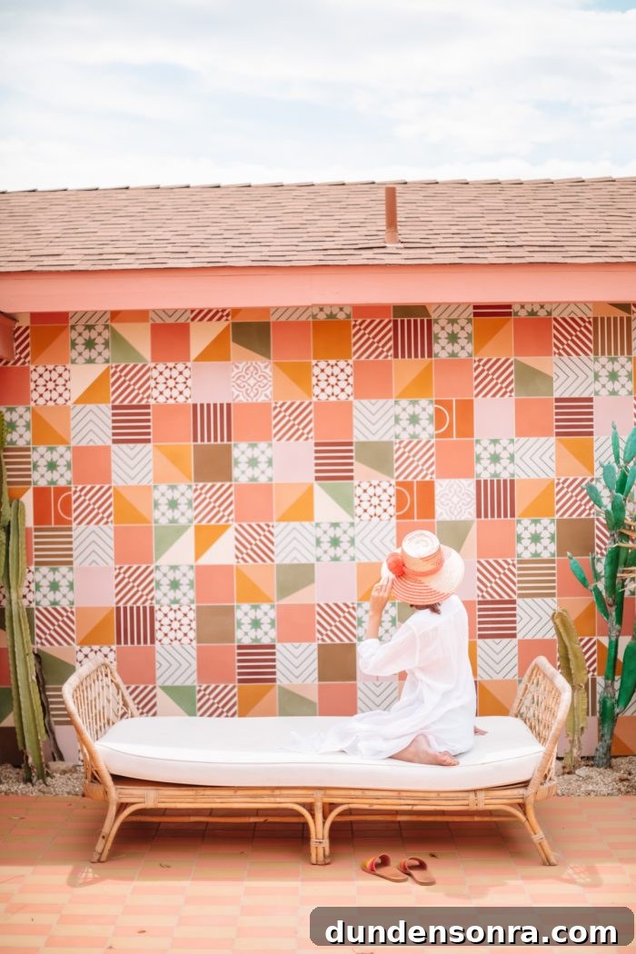Top Things to See and Do in Joshua Tree & Yucca Valley 8 Mosaic tile wall at Oeste in Yucca Valley