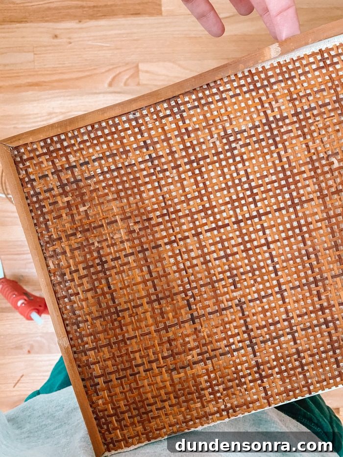 DIY Rattan BRIMNES Daybed: IKEA Hack Guide & Build Tips 8 Gluing reed to cane webbing on IKEA drawer