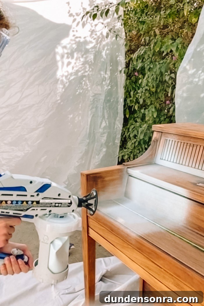 Painting Piano with Paint Sprayer