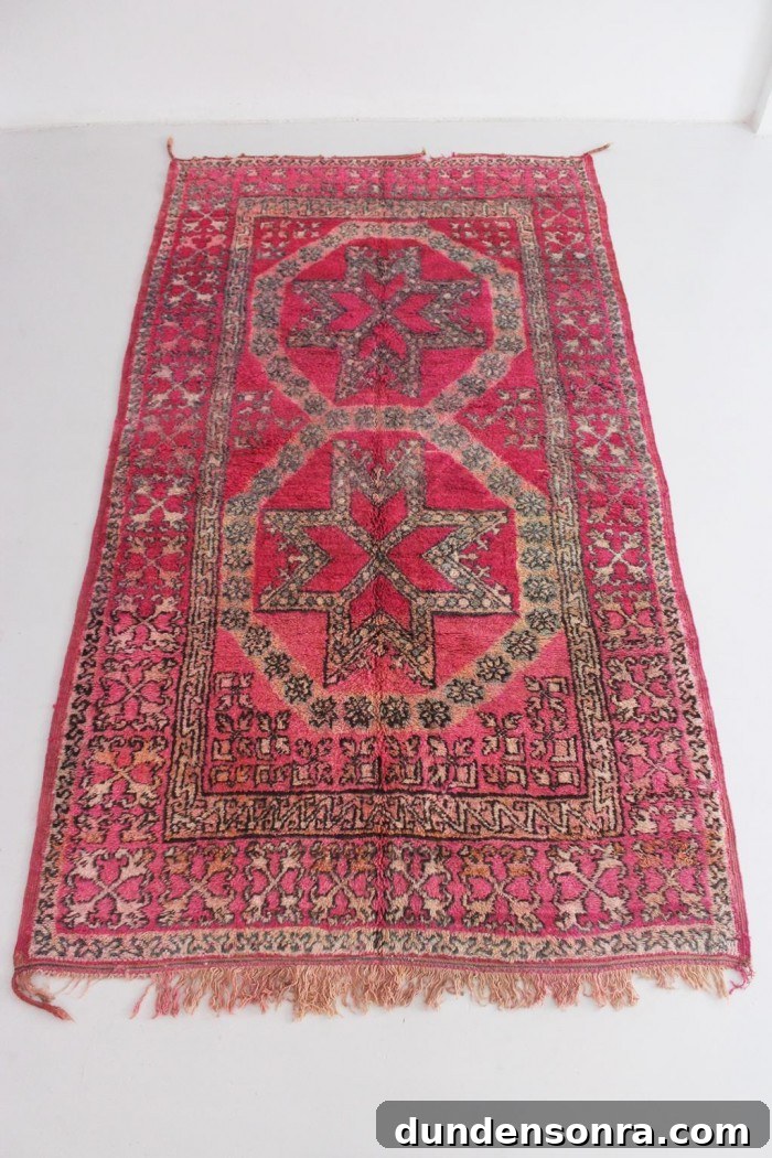 Vintage Fuchsia Moroccan Rug