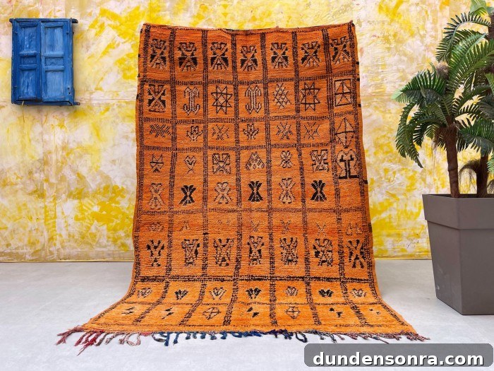 Orange Boujad Moroccan Rug