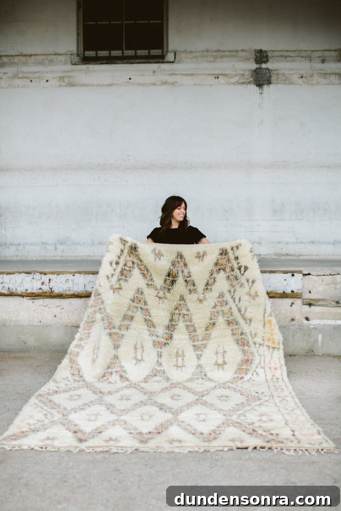 Vintage Peach Pink and Ivory Marmoucha Moroccan Rug
