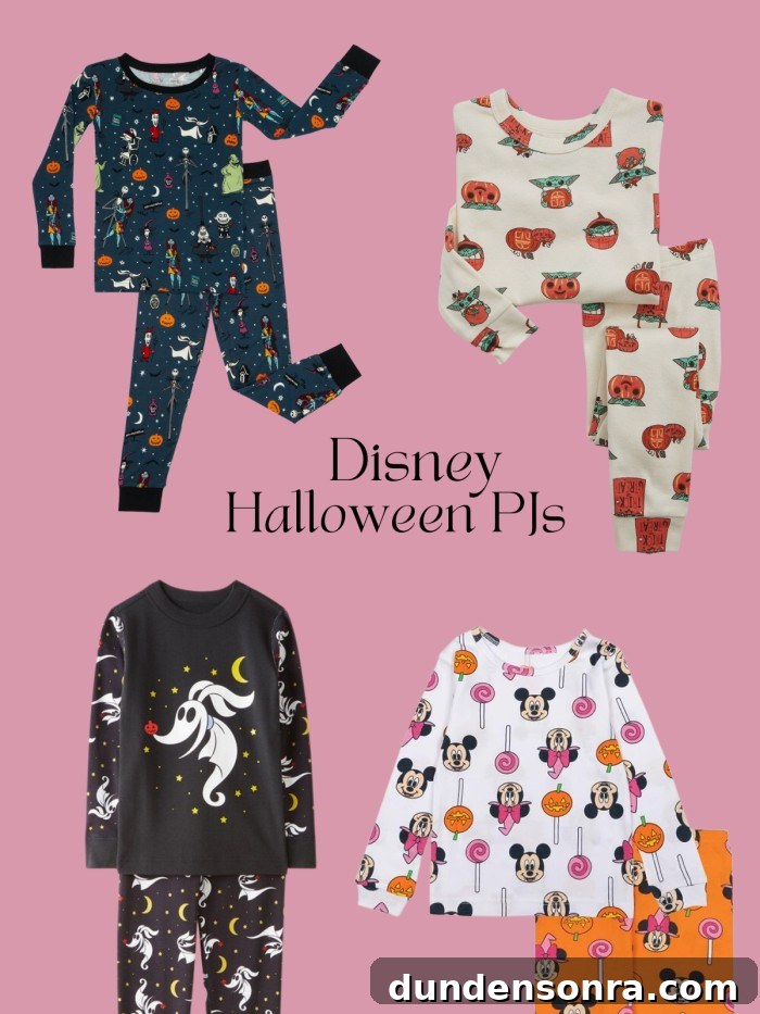 Adorable Halloween Pajamas for Kids: Cute Styles & Cozy Fits 6 collage of DISNEY HALLOWEEN pajamas