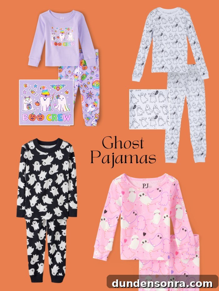 Adorable Halloween Pajamas for Kids: Cute Styles & Cozy Fits 7 collage of ghost pajamas