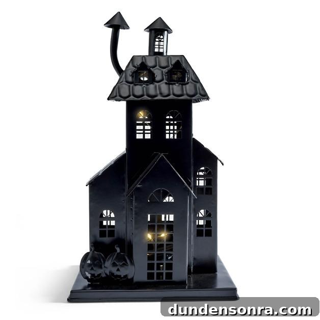 Top Halloween Home Decor Ideas to Transform Your Space 13 Black Haunted House on White Background